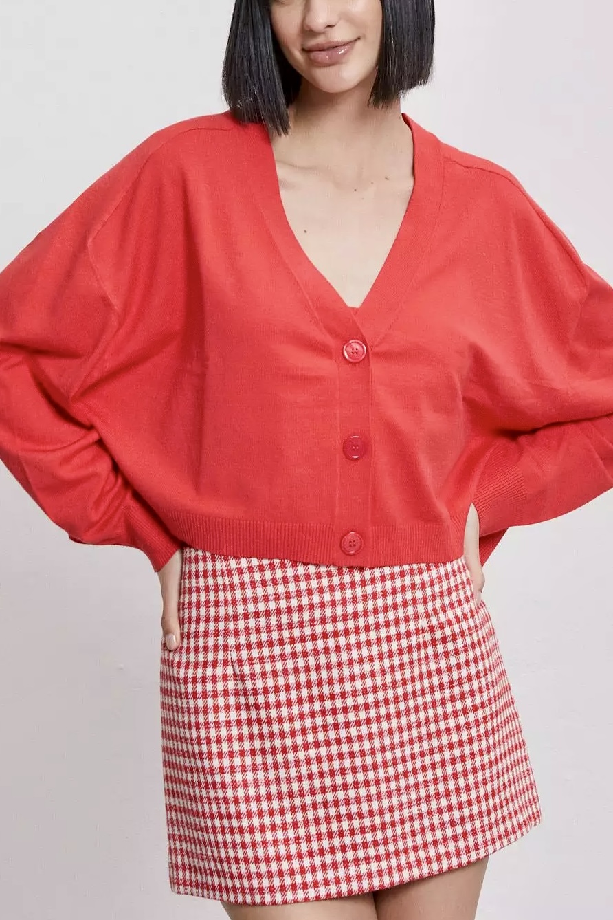 OttodÁme - Viscose Cardigan Red - 2