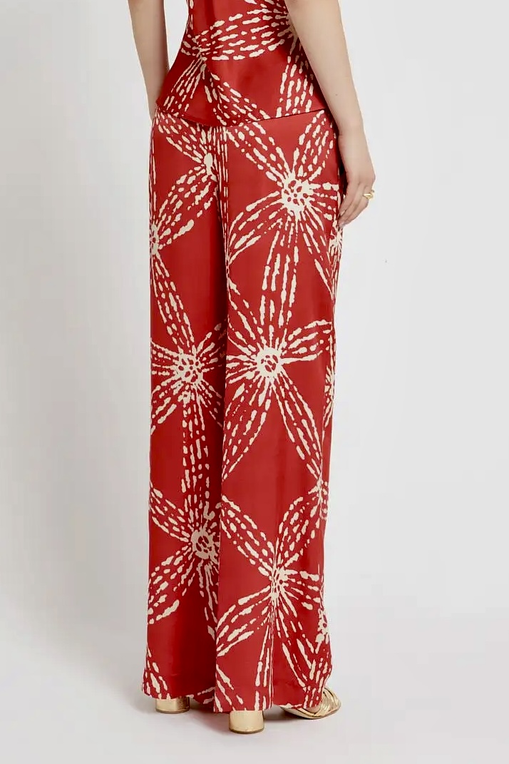 OttodÁme - Viscose Satin Palazzo Trousers Lampone - 2