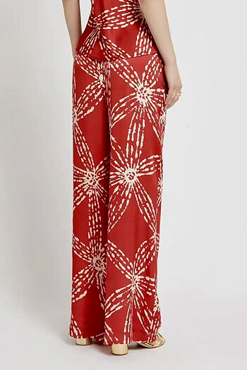 OttodÁme - Viscose Satin Palazzo Trousers Lampone
