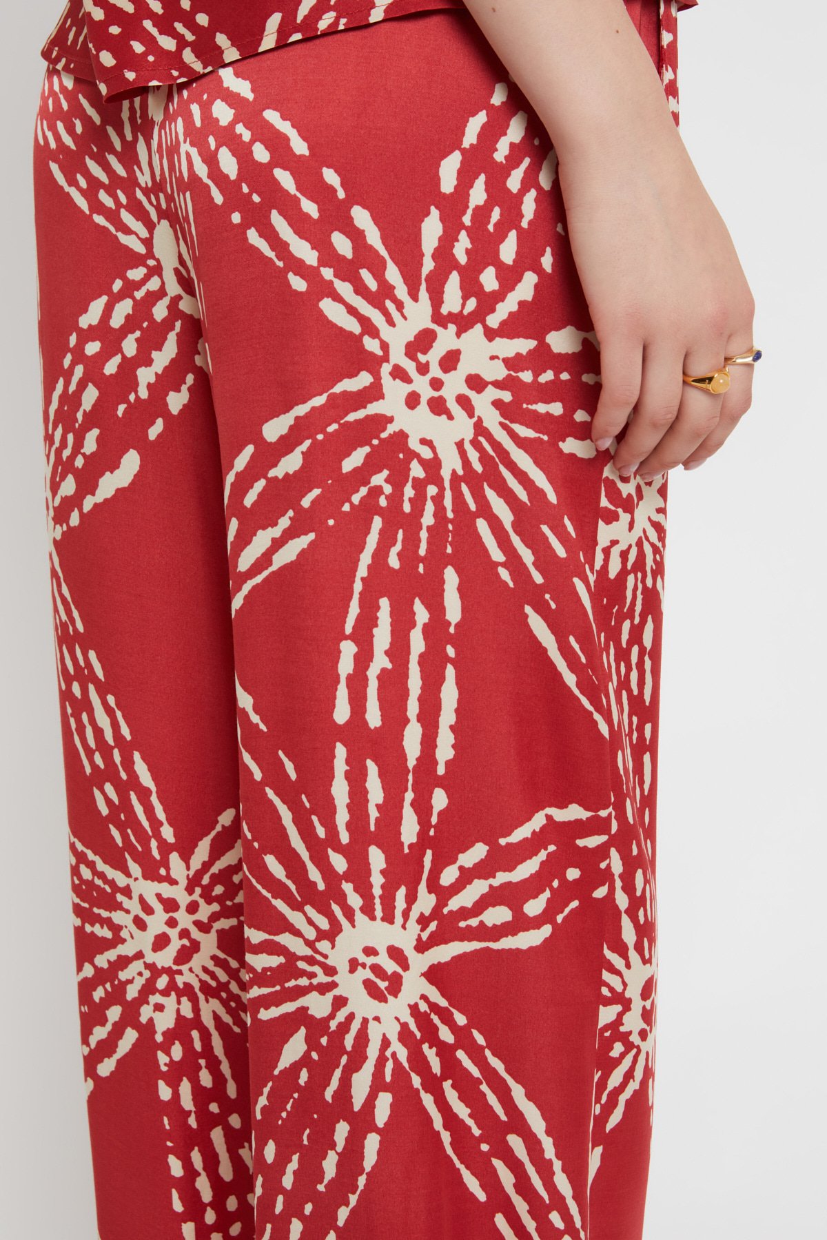 OttodÁme - Viscose Satin Palazzo Trousers Lampone - 5