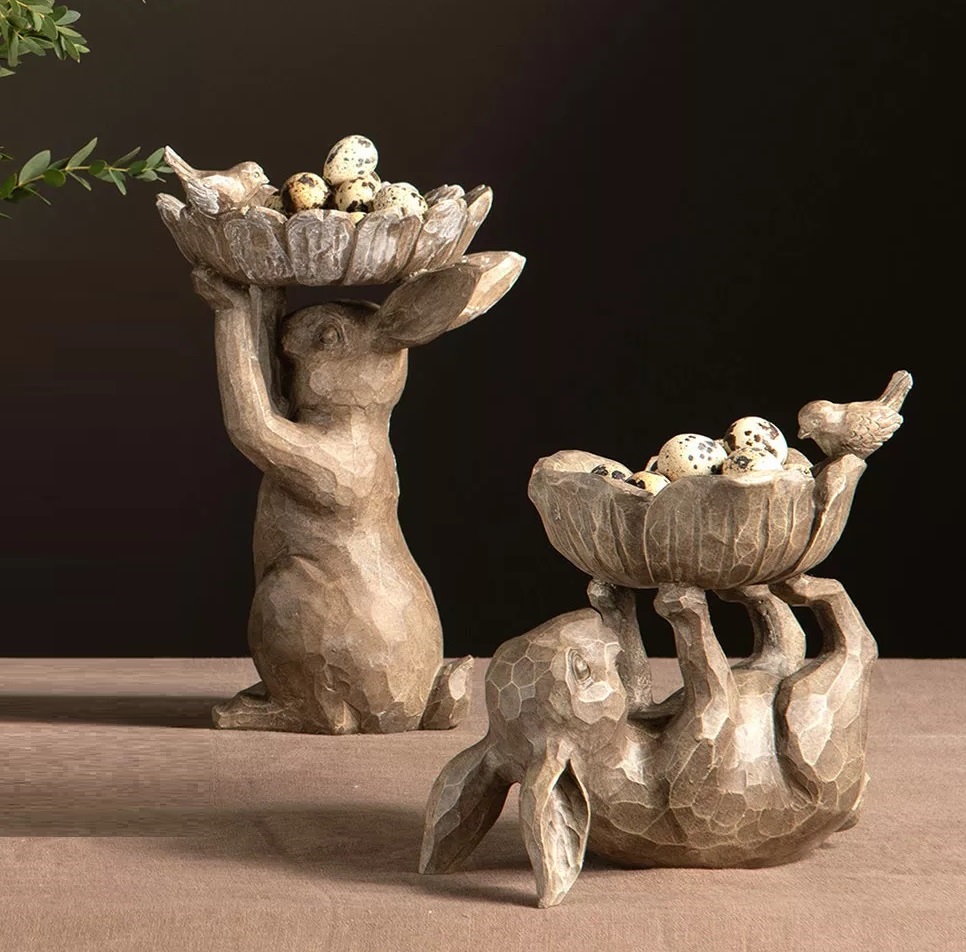 Hare with bowl country style shabby chic Farm romance - 2