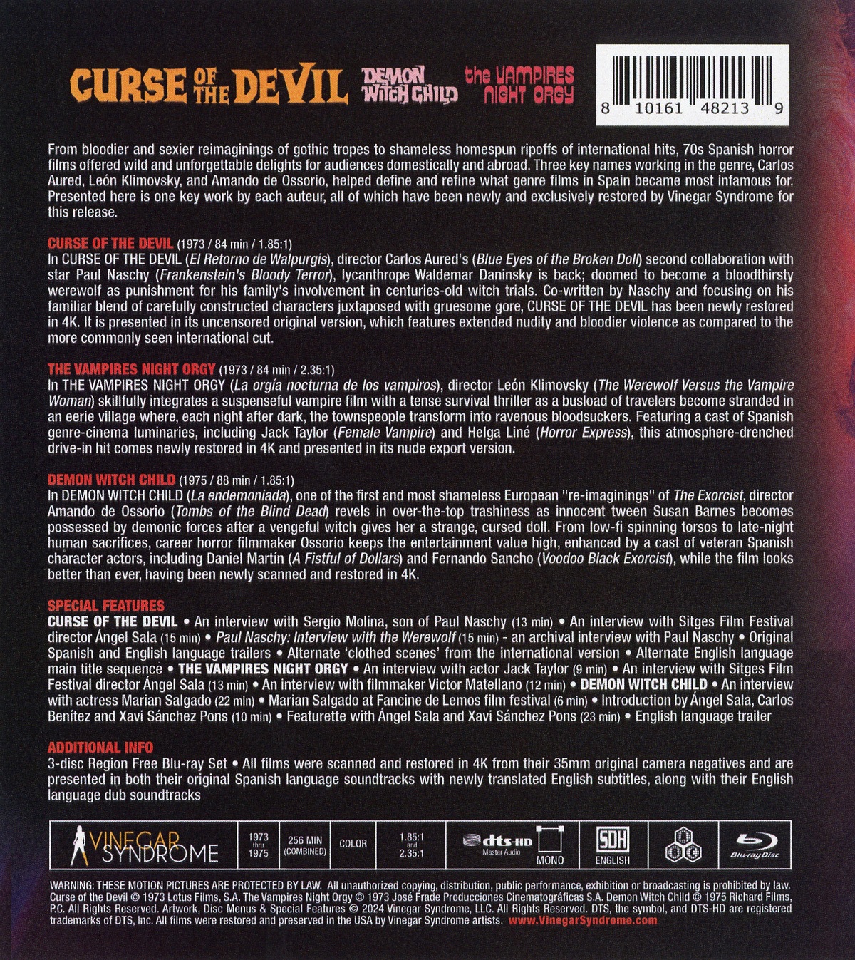 Curse of the Devil / The Vampires Night Orgy / Demon Witch Child (ej svensk text) (Blu-ray) - 2