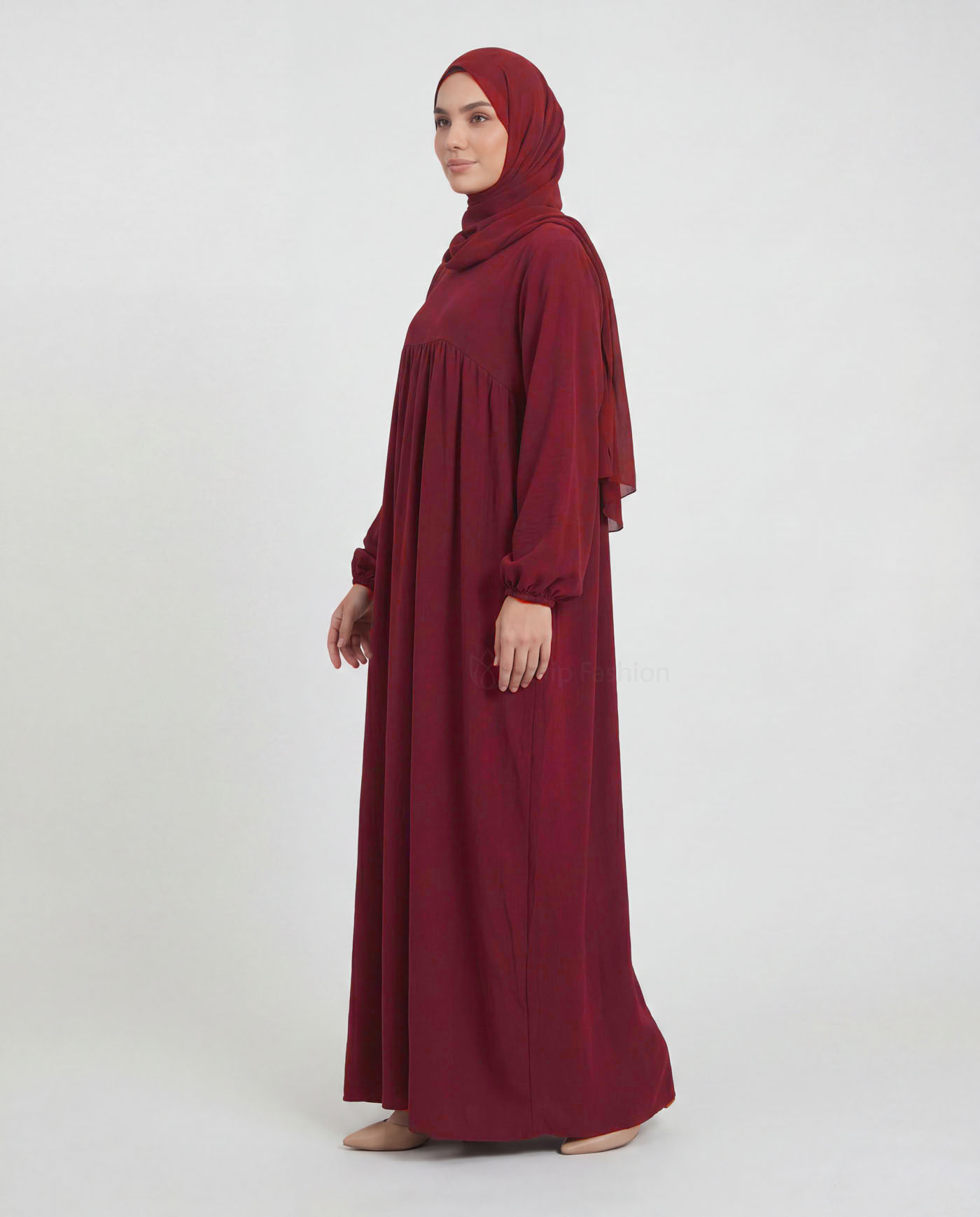Jinan  Abaya - Maroon - 2