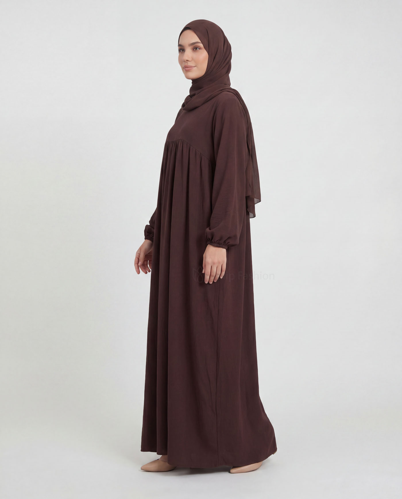 Jinan  Abaya - Brown - 2