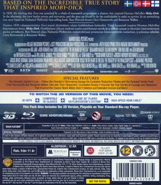 In the Heart Of the Sea (Real 3D + Blu-ray) (Begagnad) - 2