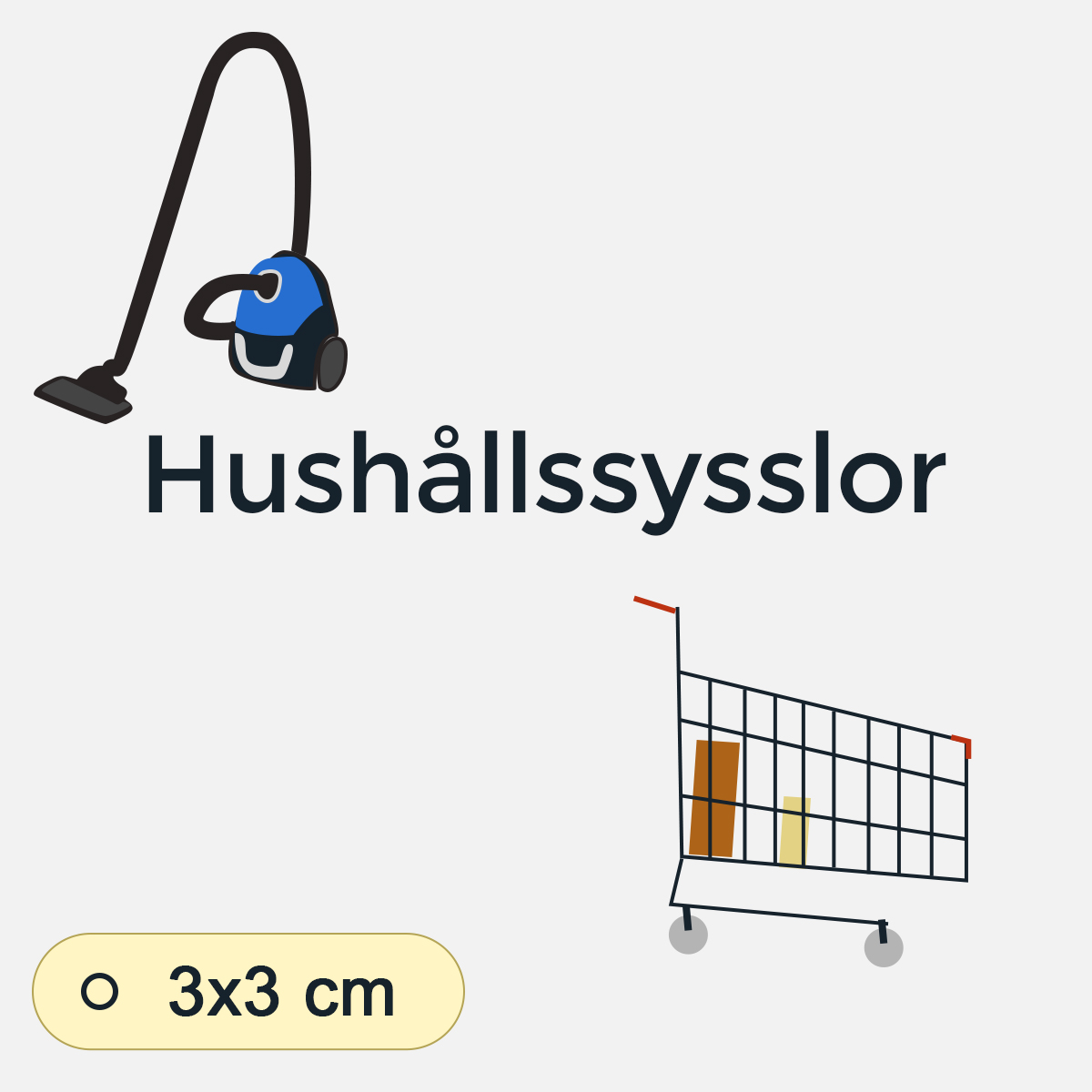 Bildstödsbilder Hushållssysslor, 3x3 cm