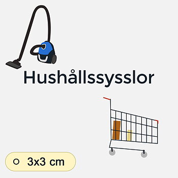 Bildstödsbilder Hushållssysslor, 3x3 cm