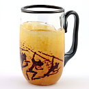 Kjell Engman (Safari 1994) Yellow/Brown Art Glass Tankard 15 cm <with Box>