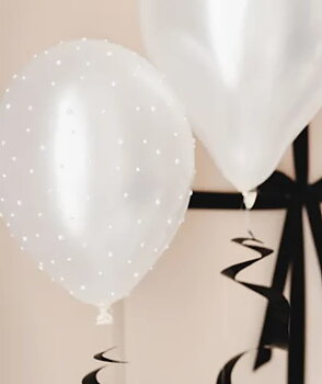 Självhäftande pärlor till ballonger - Vita