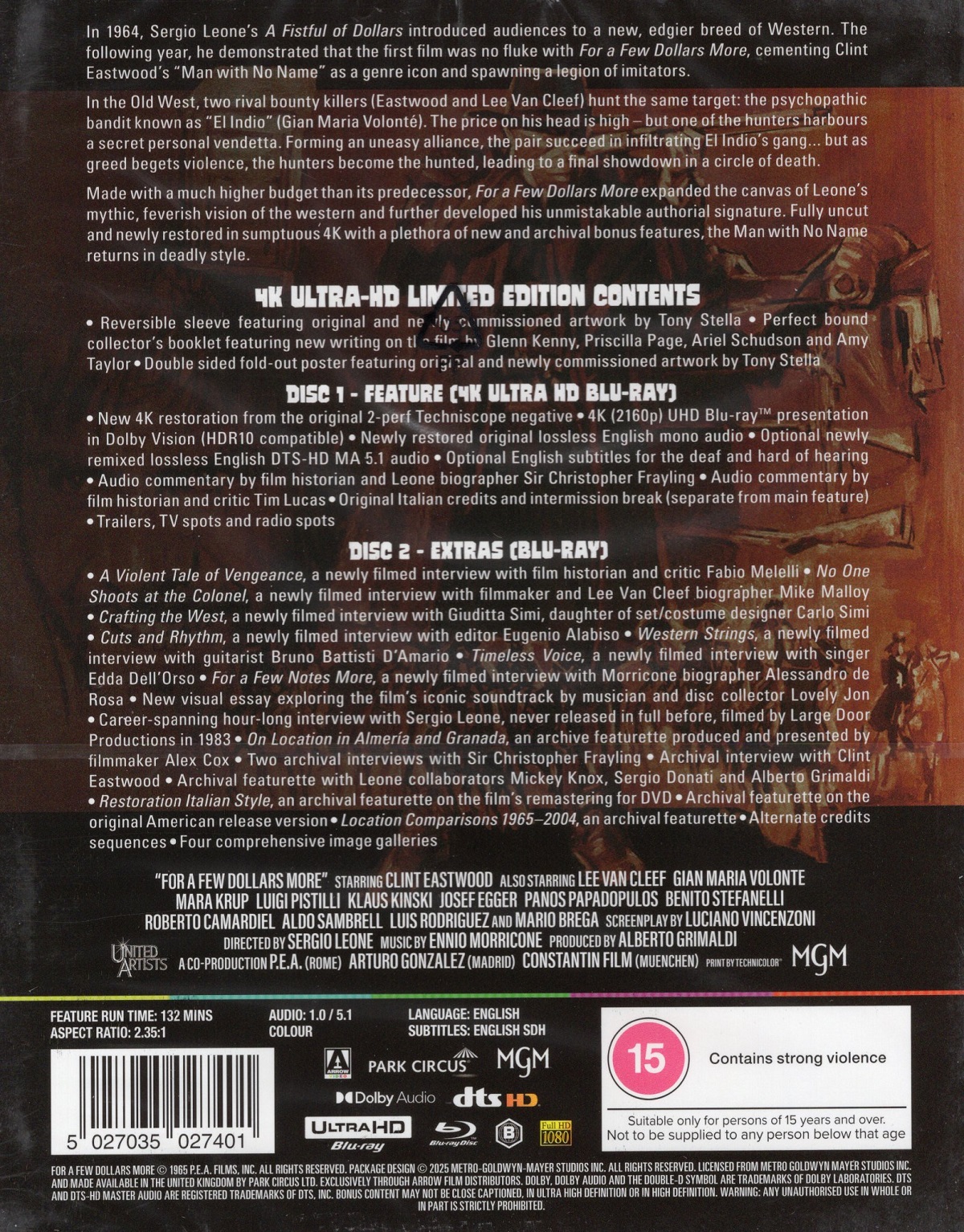 For A Few Dollars More (Limited Edition) (ej svensk text) (4K Ultra HD + Bonus Blu-ray) - 2