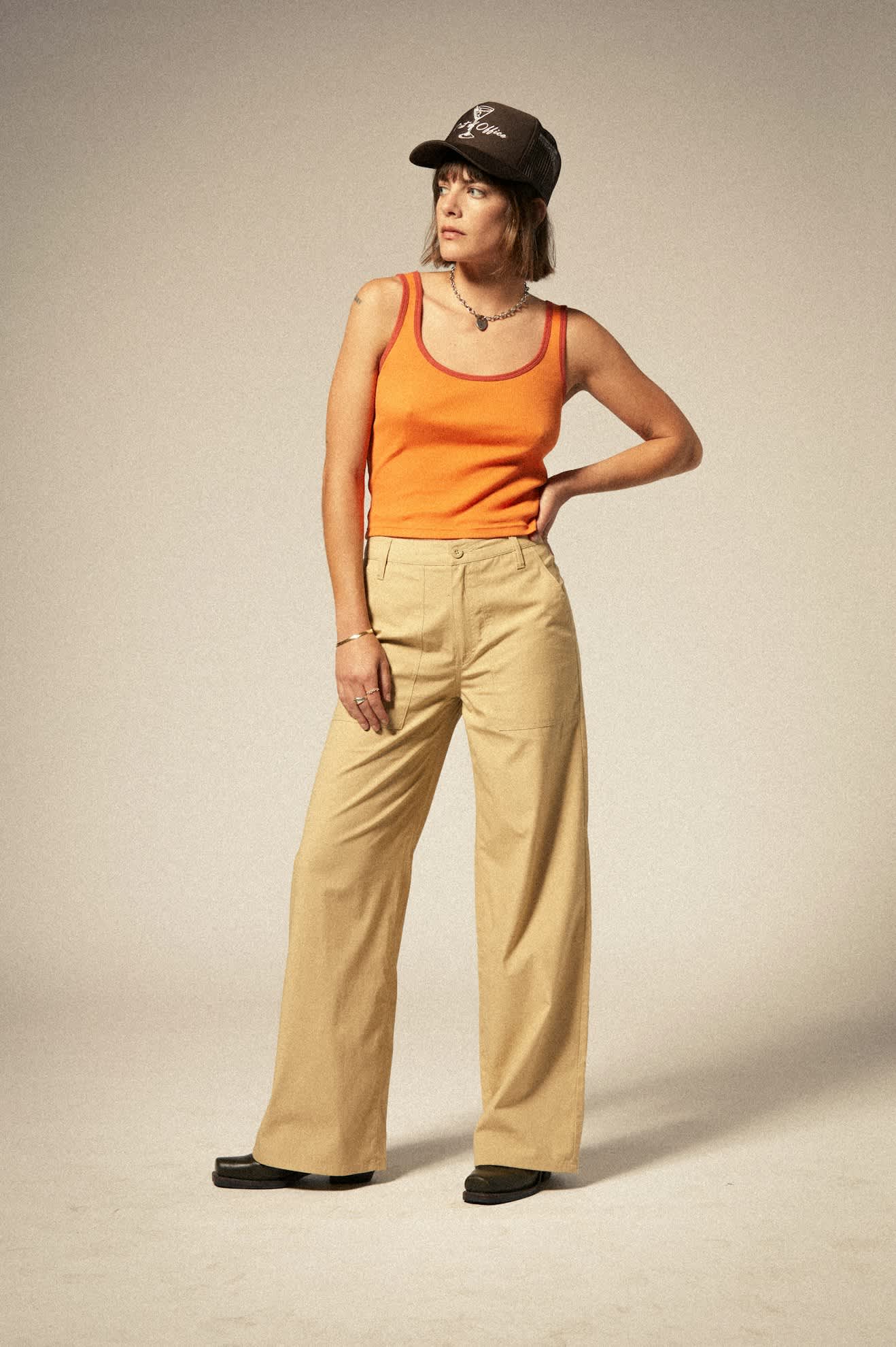 Ringer tank top i 70-talsfärger orange - 4