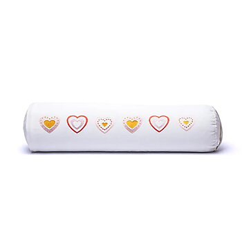 Meditationsbolster med vit med hjärtan ekologisk bomull