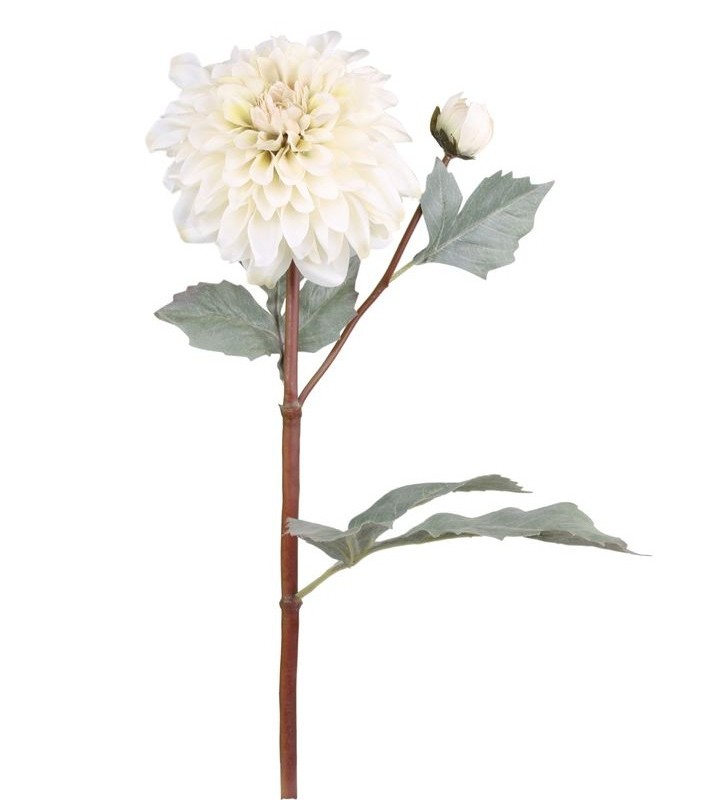 Vit Dahlia konstväxt shabby chic lantlig stil