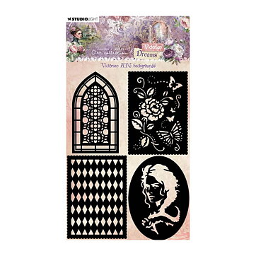 Studio Light Stencil - Victorian ATC Backgrounds