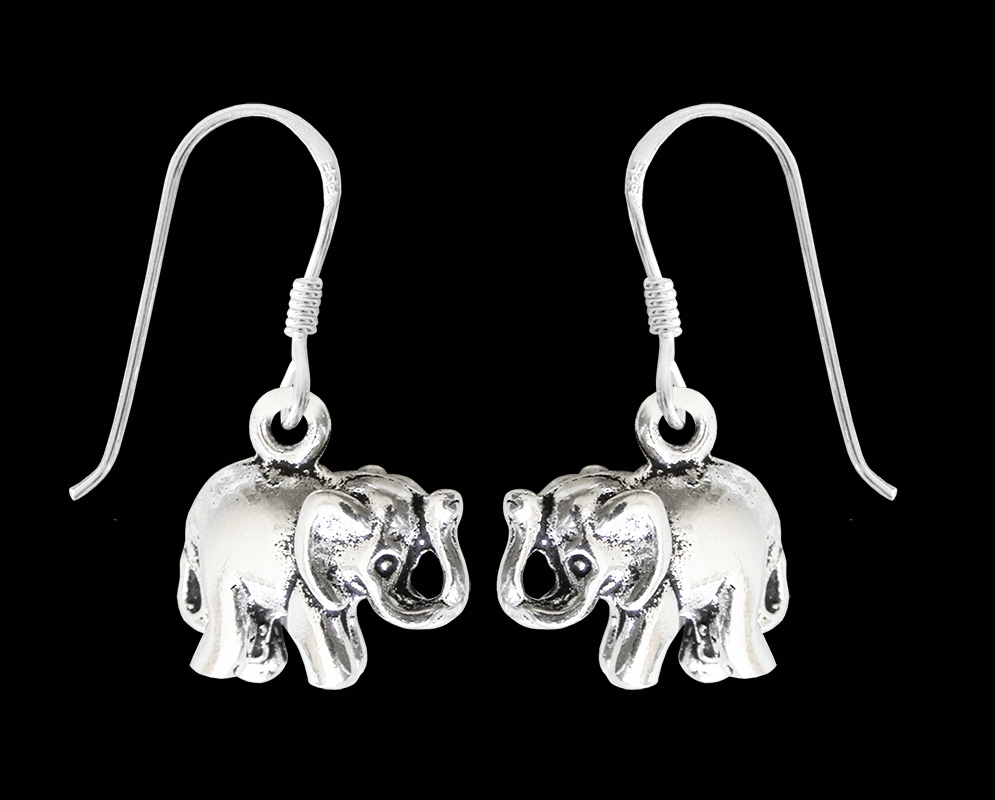 Små elefant örhängen i Äkta silver.