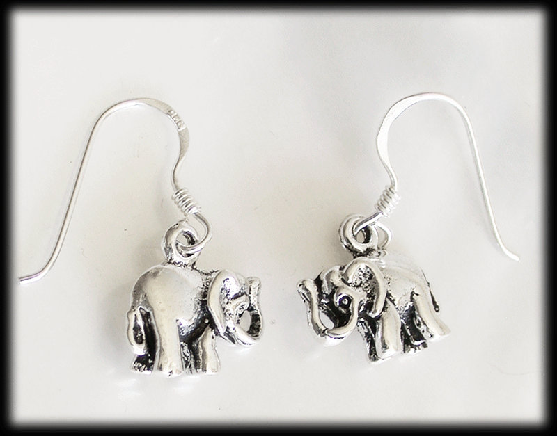 Små elefant örhängen i Äkta silver. - 2