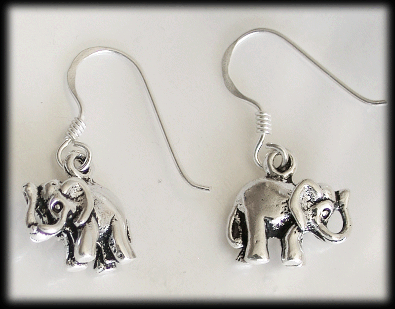 Små elefant örhängen i Äkta silver. - 3