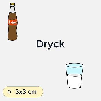 Bildstödsbilder Dryck, 3x3 cm