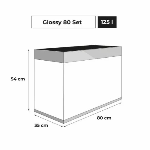 Aquael Glossy ST 80 Paket Grå LxBxH: 80x35x126 cm, 125 liter - 3
