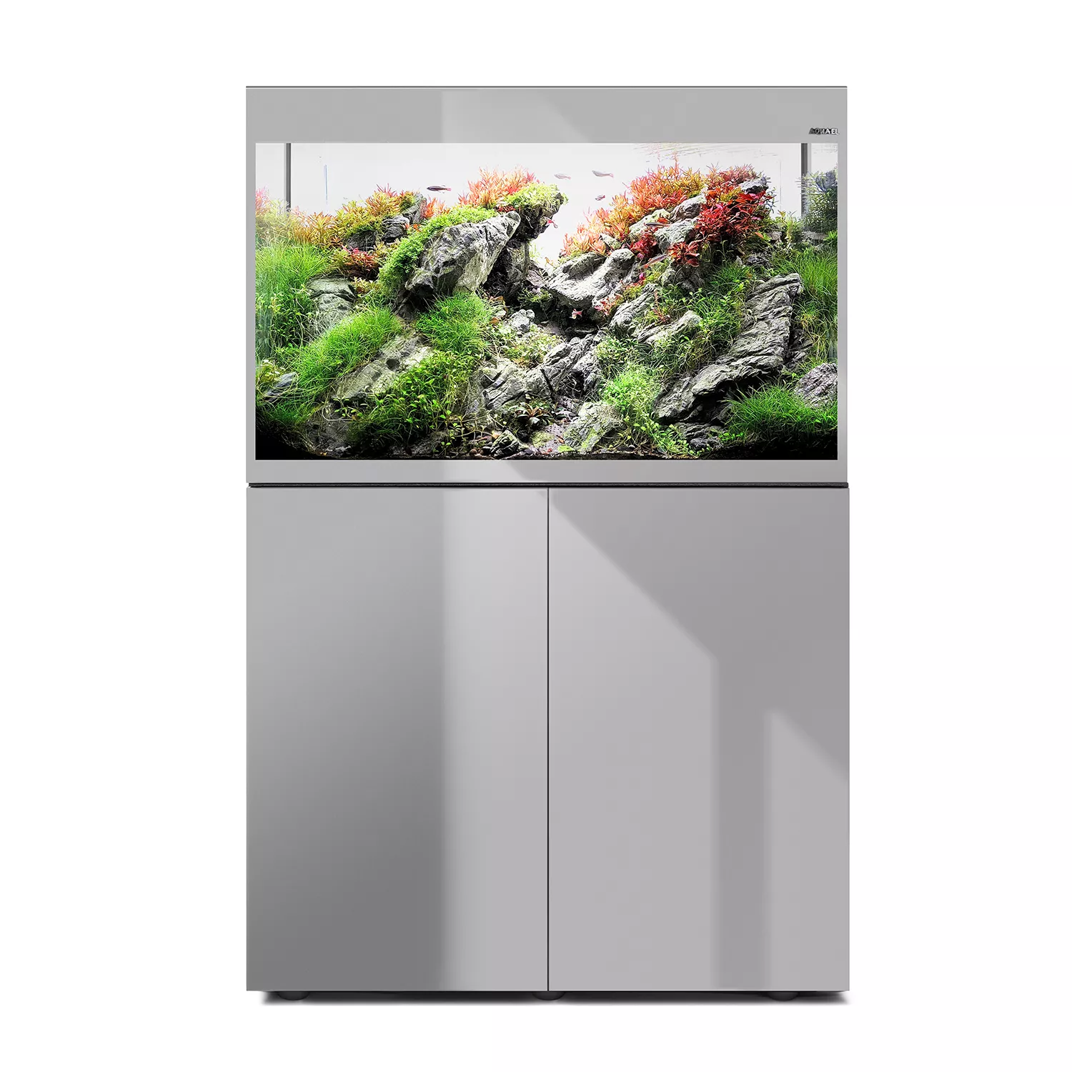 Aquael Glossy ST 80 Paket Grå LxBxH: 80x35x126 cm, 125 liter