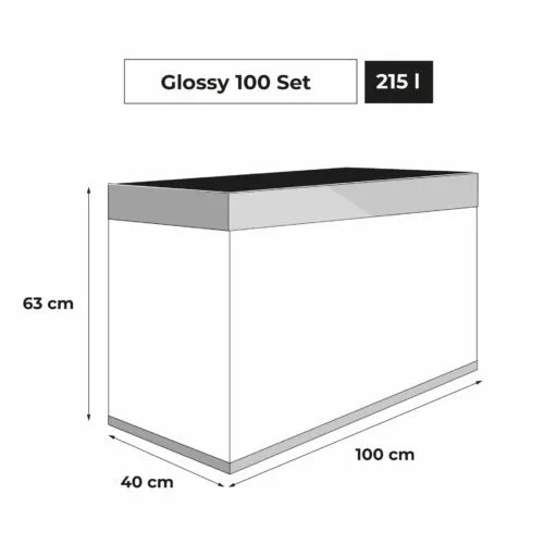 Aquael Glossy ST 100 Paket Grå LxBxH: 100x40x135 cm, 215 liter - 3
