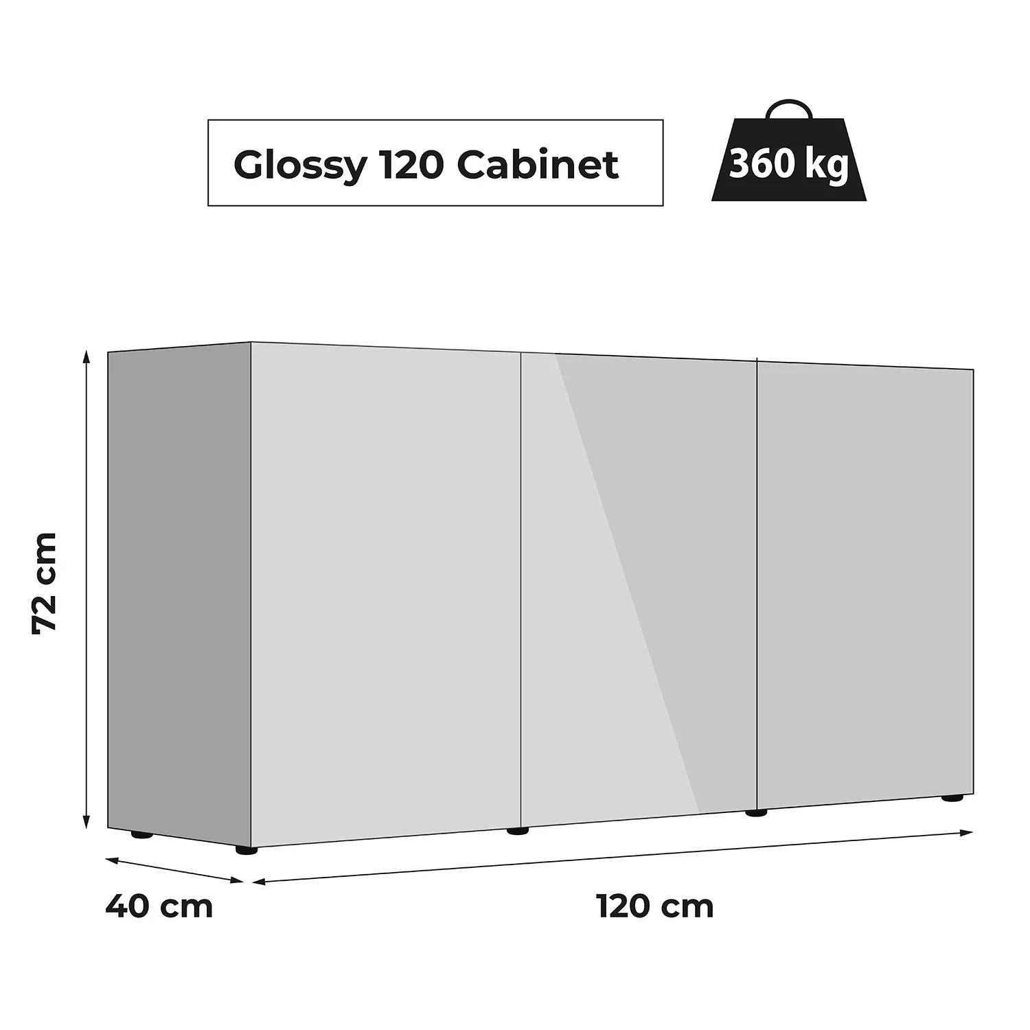 Aquael Glossy ST 120 Paket Grå LxBxH: 120x40x135 cm, 260 liter - 10