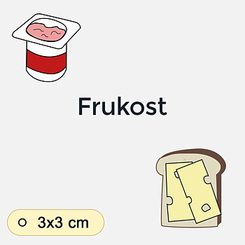 Bildstödsbilder Frukost, 3x3 cm