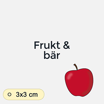 Bildstödsbilder Frukt och bär, 3x3 cm