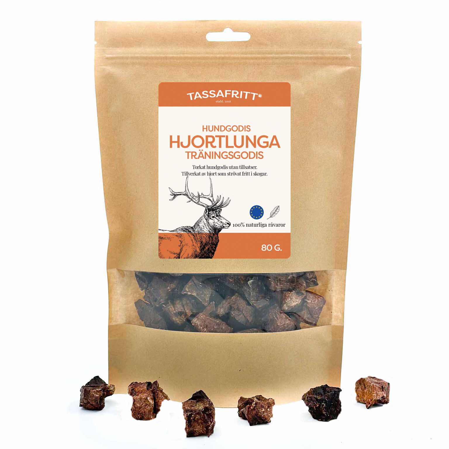 Tassafritt Hjortlunga Träningsgodis 80g