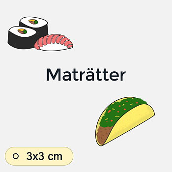 Bildstödsbilder Maträtter, 3x3 cm