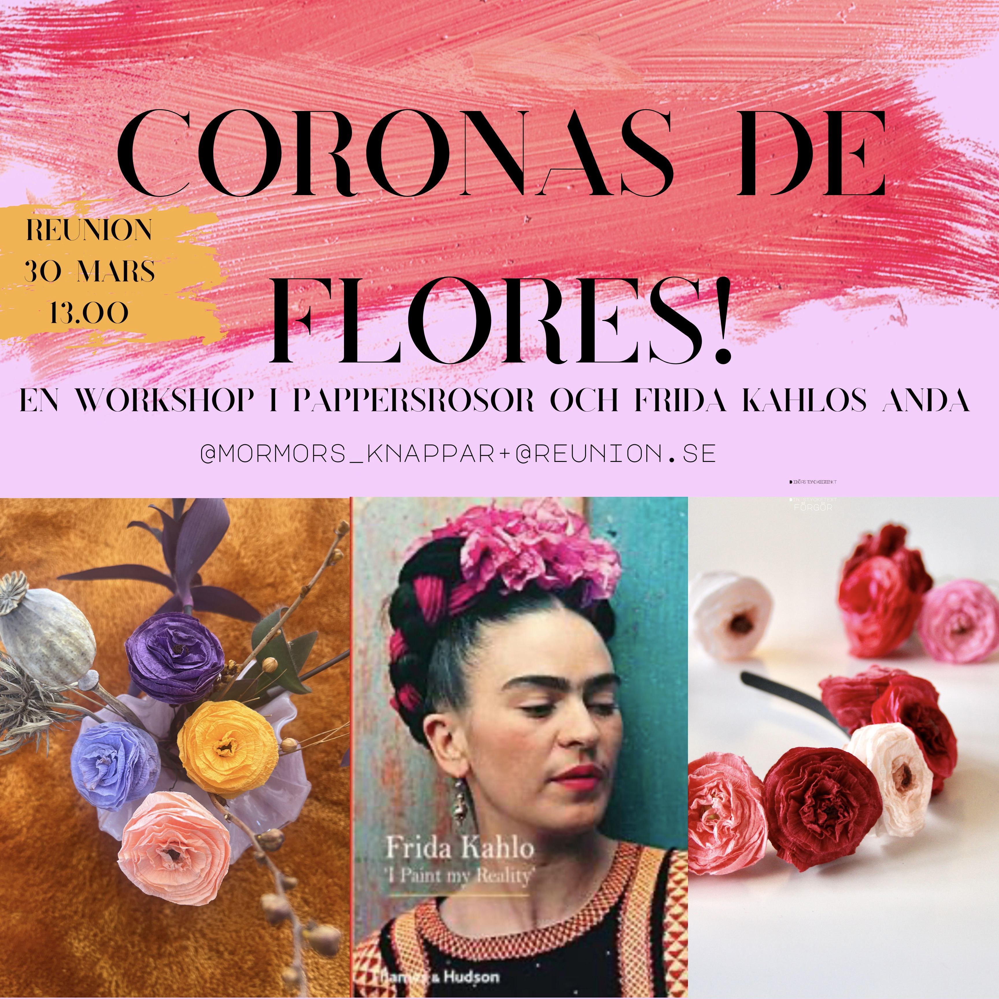 Frida Kahlo-workshop i pappersflora hos REUNION (Malmö) 30/3