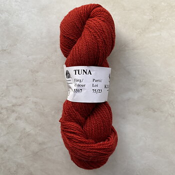 Tuna Röd 3317, Klippan 2-trådigt ullgarn 310m /100g
