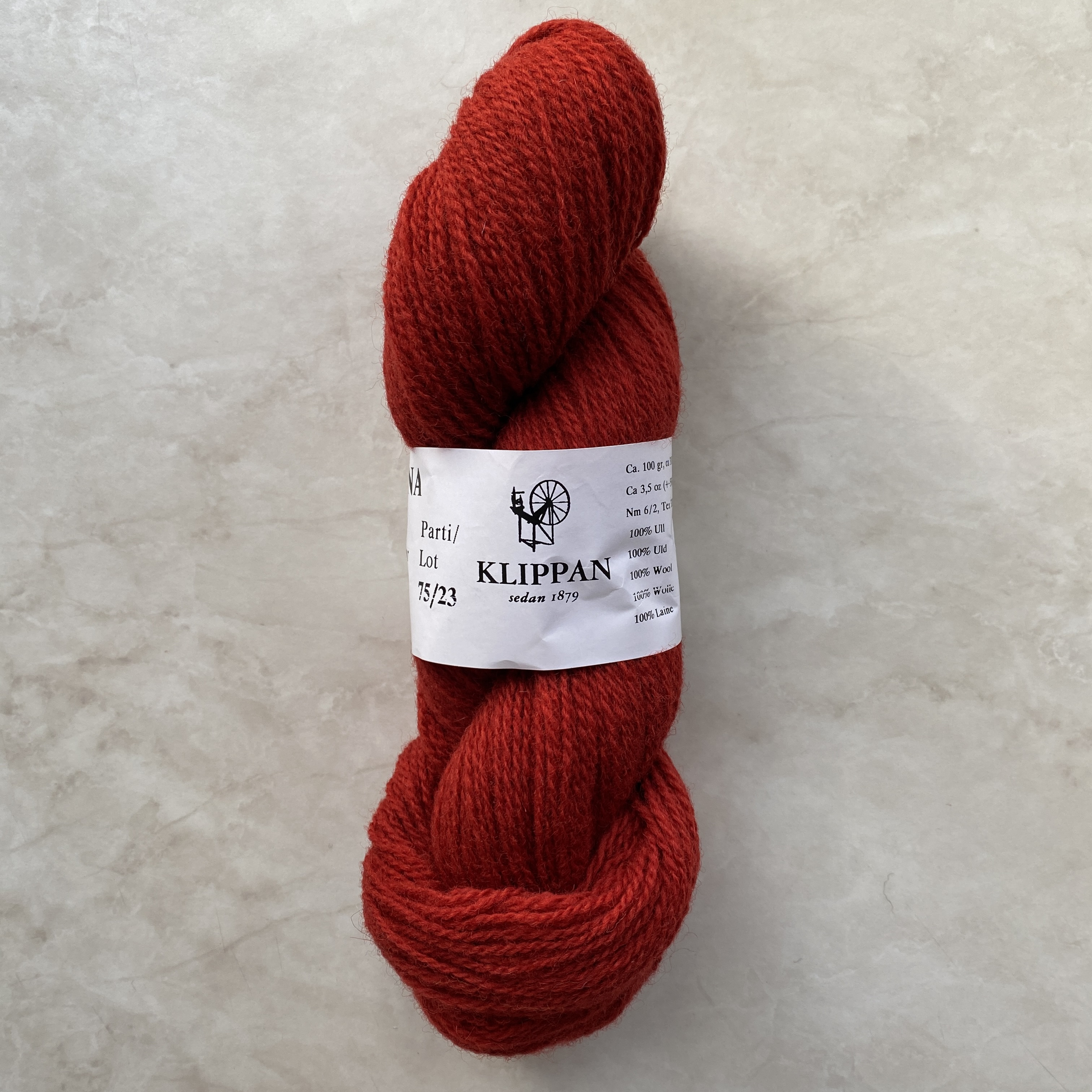 Tuna Röd 3317, Klippan 2-trådigt ullgarn 310m /100g - 2