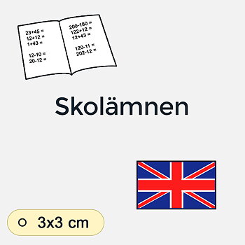 Bildstödsbilder Skolämnen, 3x3 cm