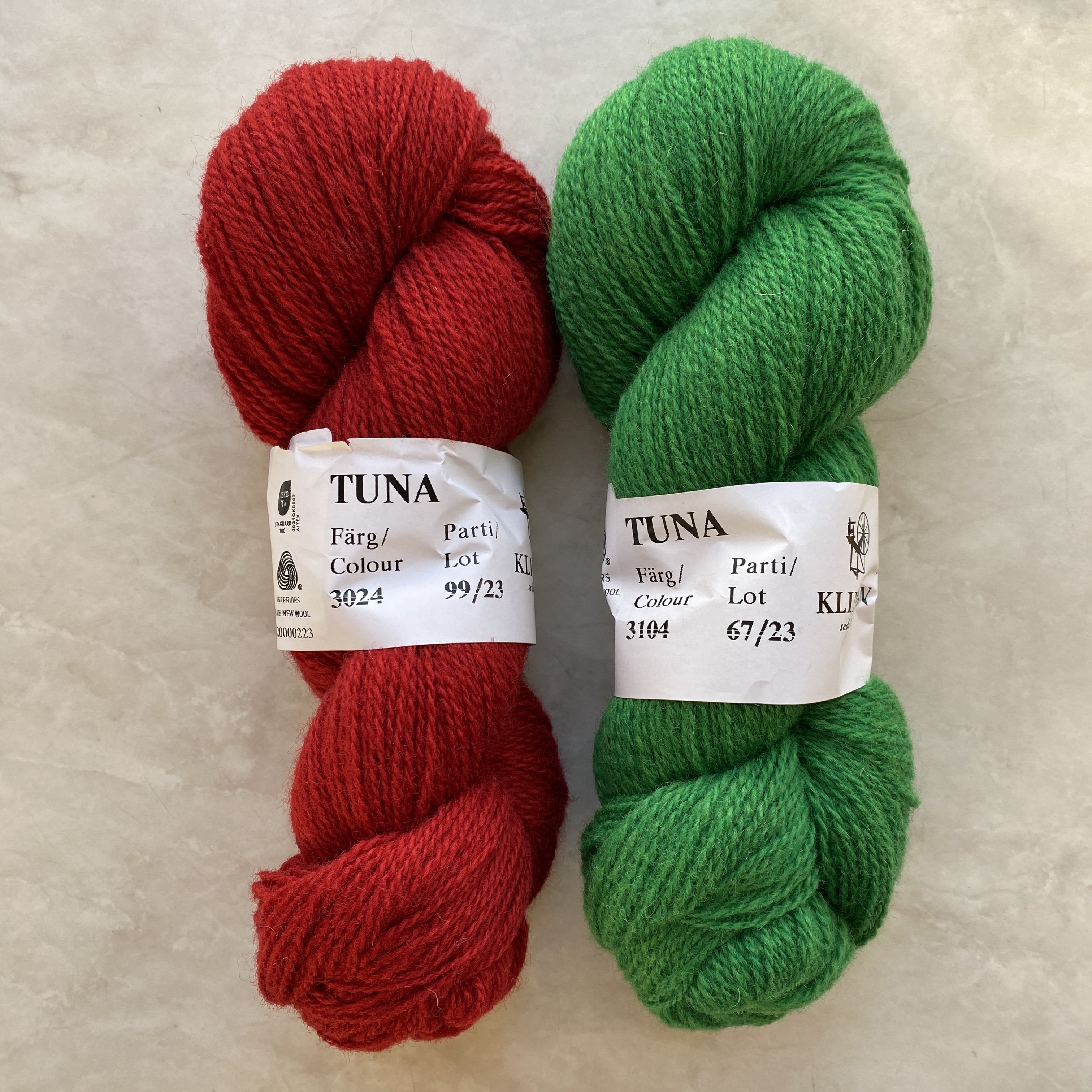 Tuna Röd 3024, Klippan 2-trådigt ullgarn 310m /100g - 5