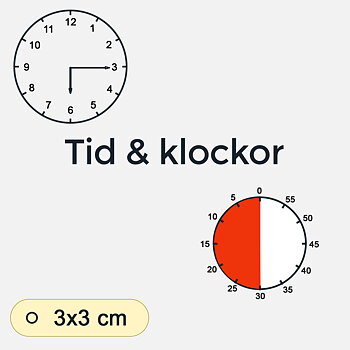 Bildstödsbilder Tid och klockor, 3x3 cm