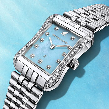 H&B Cronvas Pavé, Silver & Blue Pearl