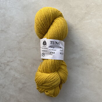 Tuna Gul 3764, Klippan 2-trådigt ullgarn 310m /100g