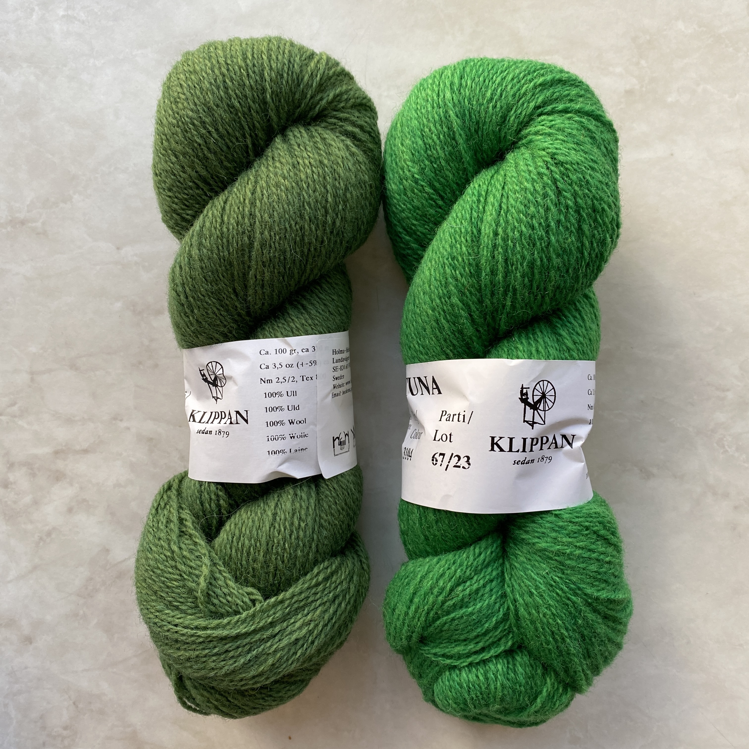 Tuna Grön 3010, Klippan 2-trådigt ullgarn 310m /100g - 4