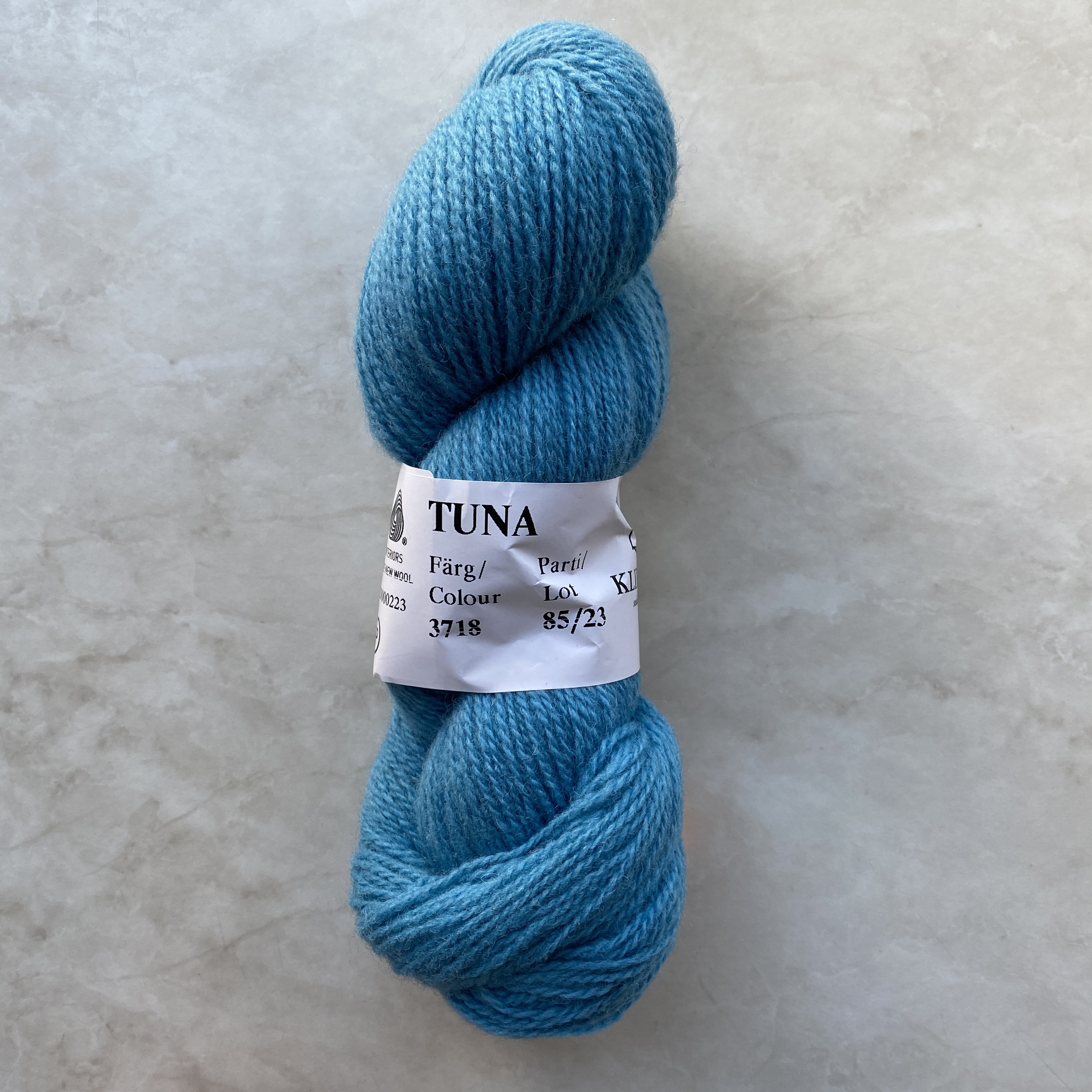 Tuna Turkos 3718, Klippan 2-trådigt ullgarn 310m /100g