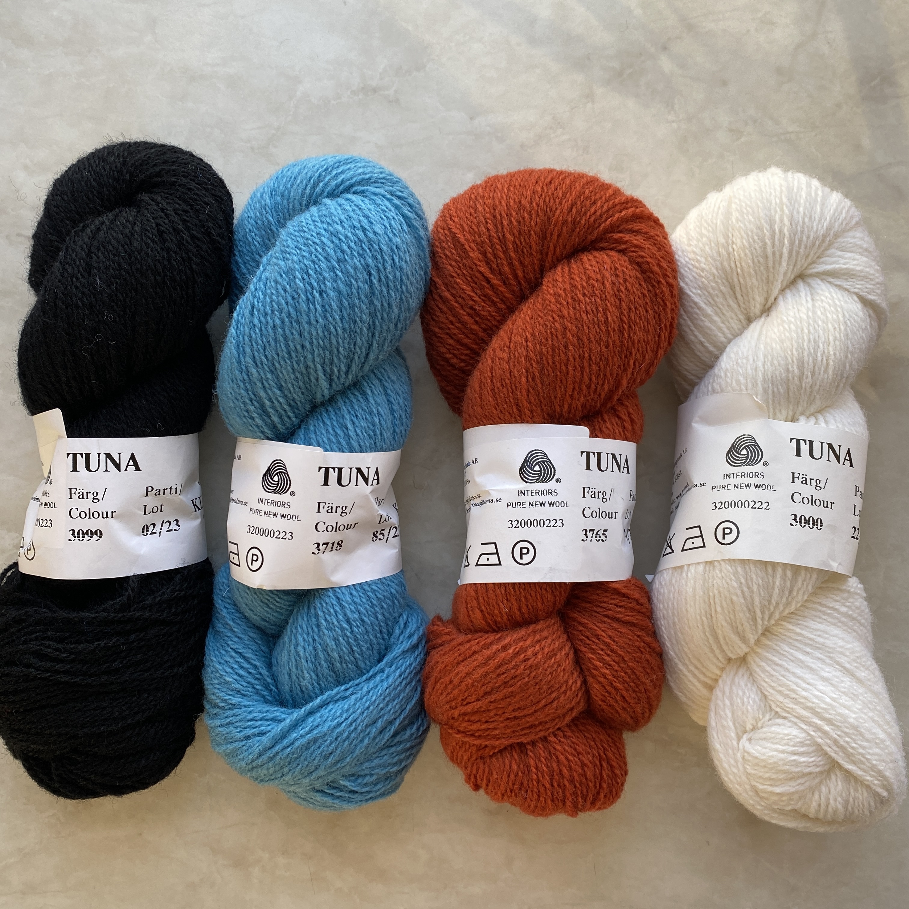 Färgkarta Tuna, Klippan 2-trådig ull 310m/100g - 6