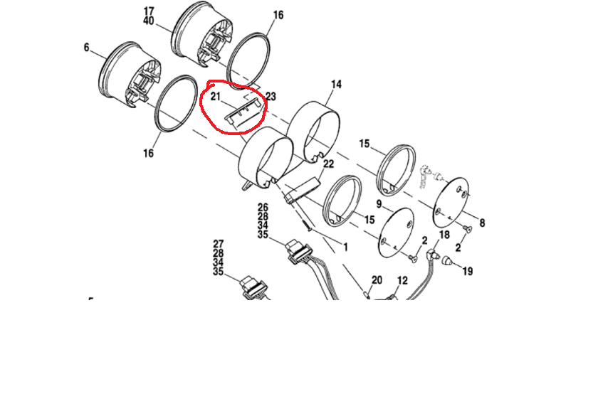 Bezel, Warning Lamp Housing 68513-95