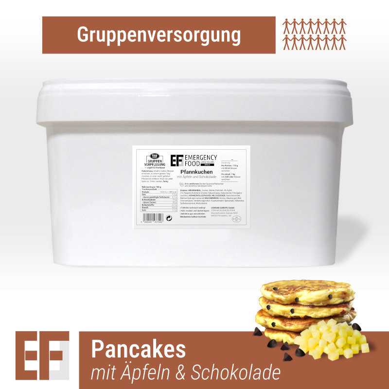 Convar Emergency Food | Pannkaka med äpplen och choklad| Frystorkad mat | 5500g
