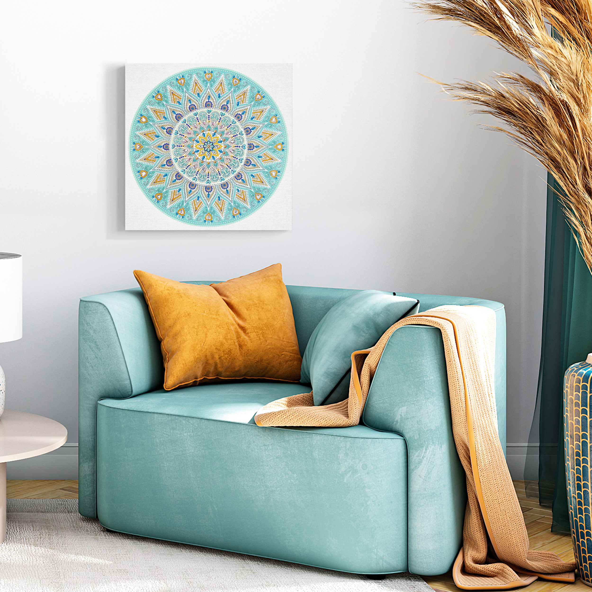 Diamond Painting - Mandala -Turkos - 4