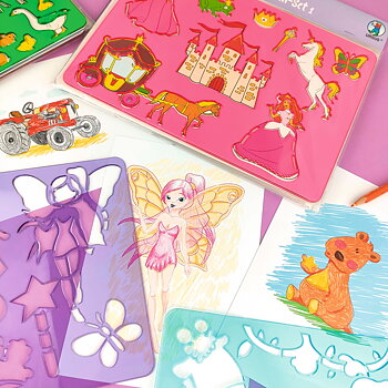 Schabloner olika set à 6 st- STORA