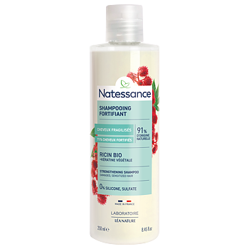 Natessance Strengthening  Shampoo - Castor Oil & Plant Keratin, 250 ml