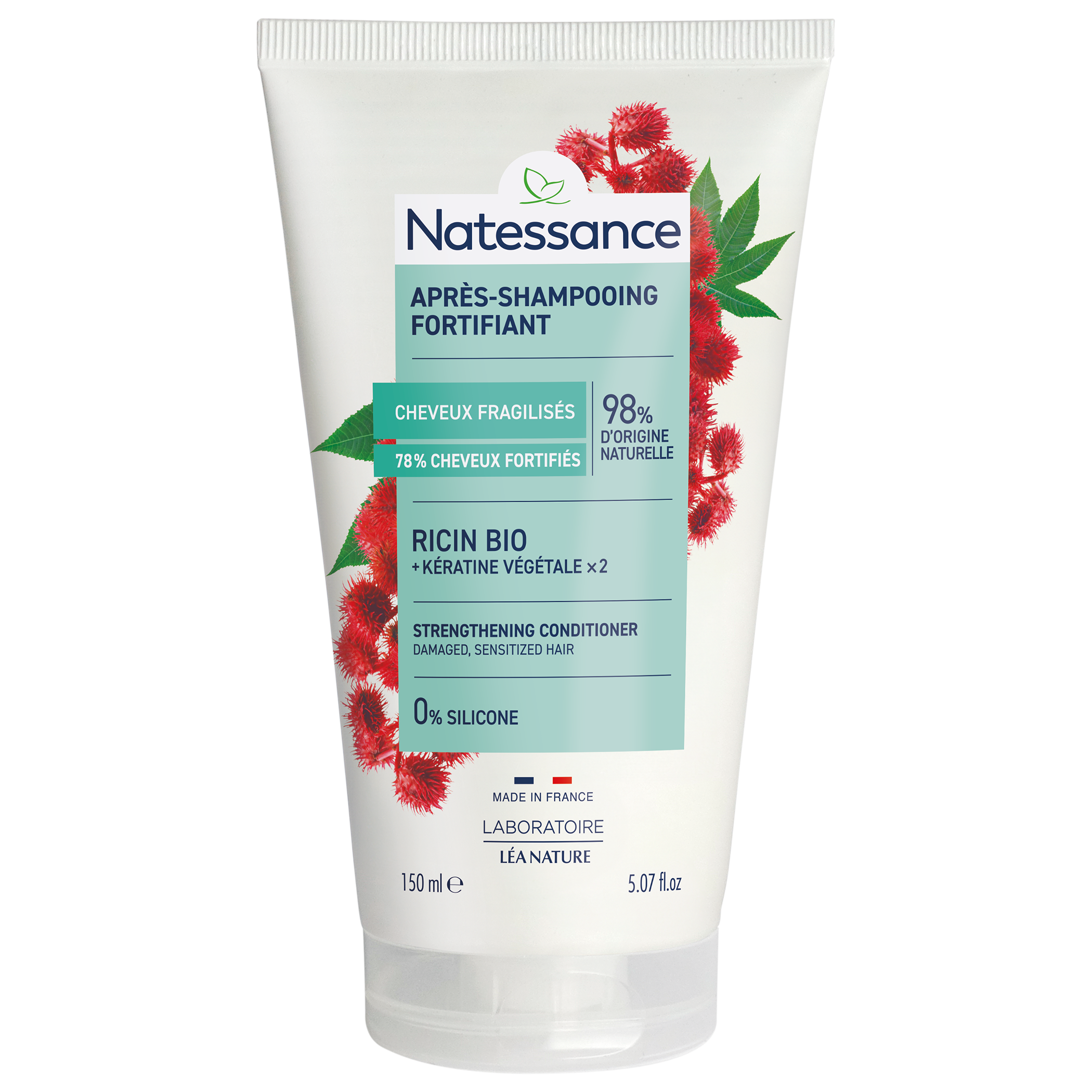 Natessance Strengthening Conditioner - Castor Oil & Plant Keratin, 150ml