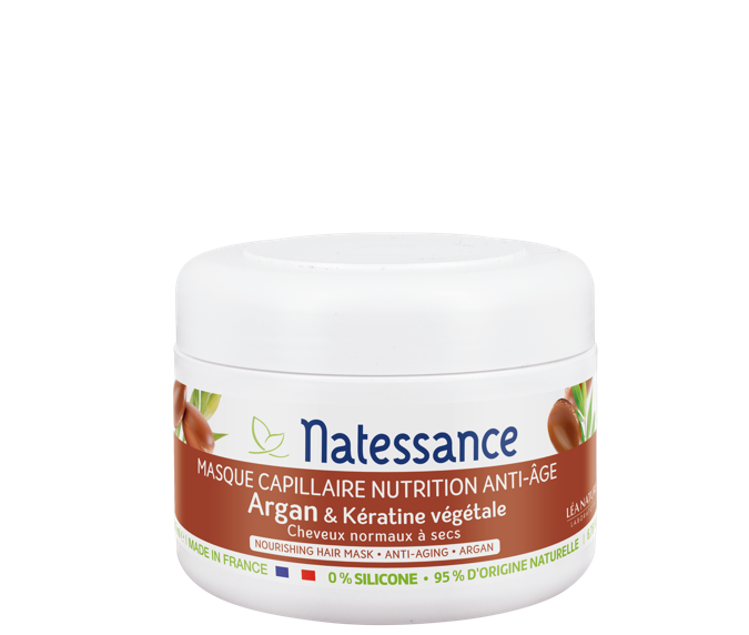 Natessance Nourishing Anti-Aging Hair Mask - Argan & Plant Keratin, 200 ml