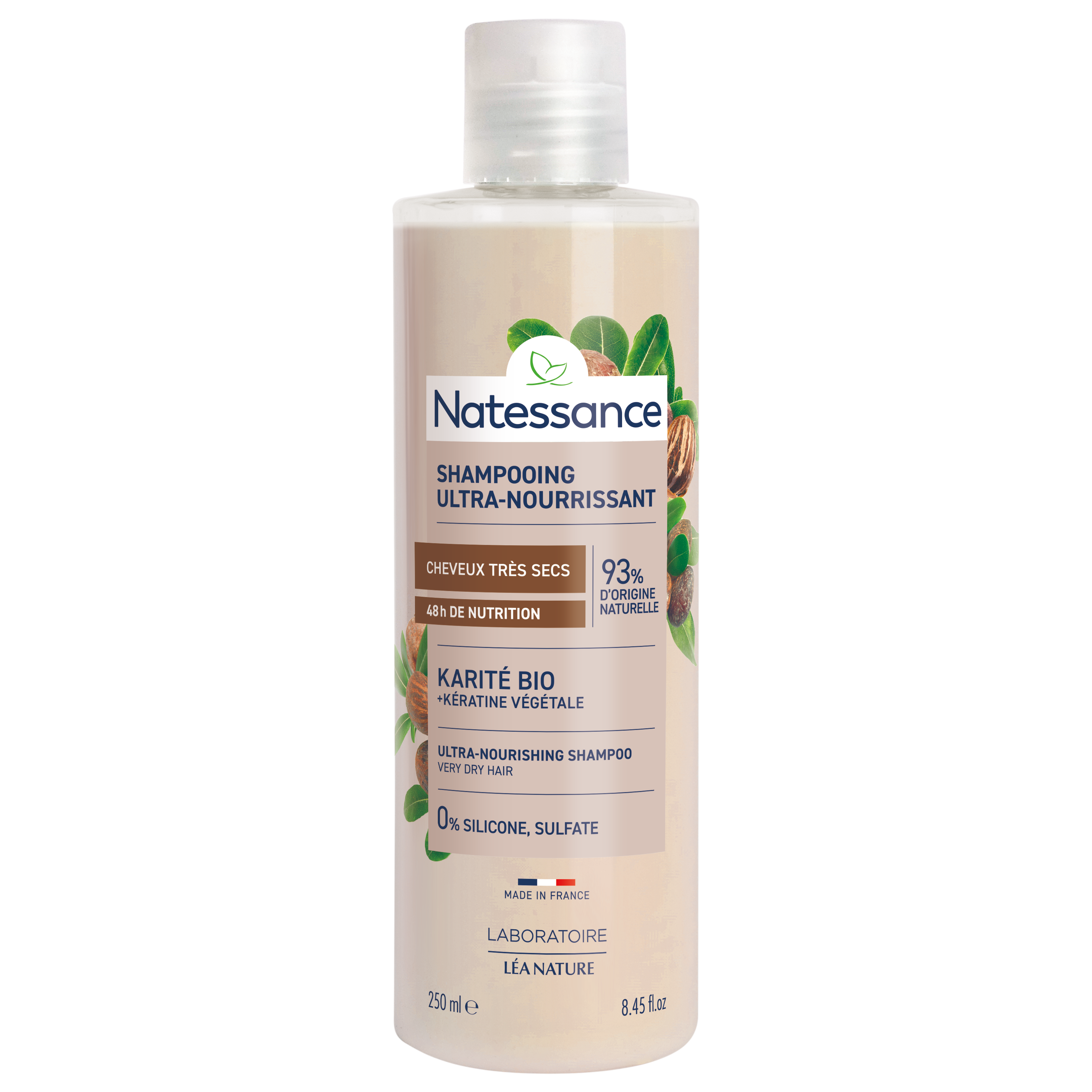 Natessance Ultra Nourishing Shampoo - Shea & Plant Keratin, 250 ml
