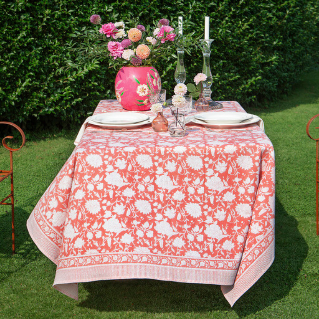 Chamois Tablecloth Indian Rose Lantana Rose - 2